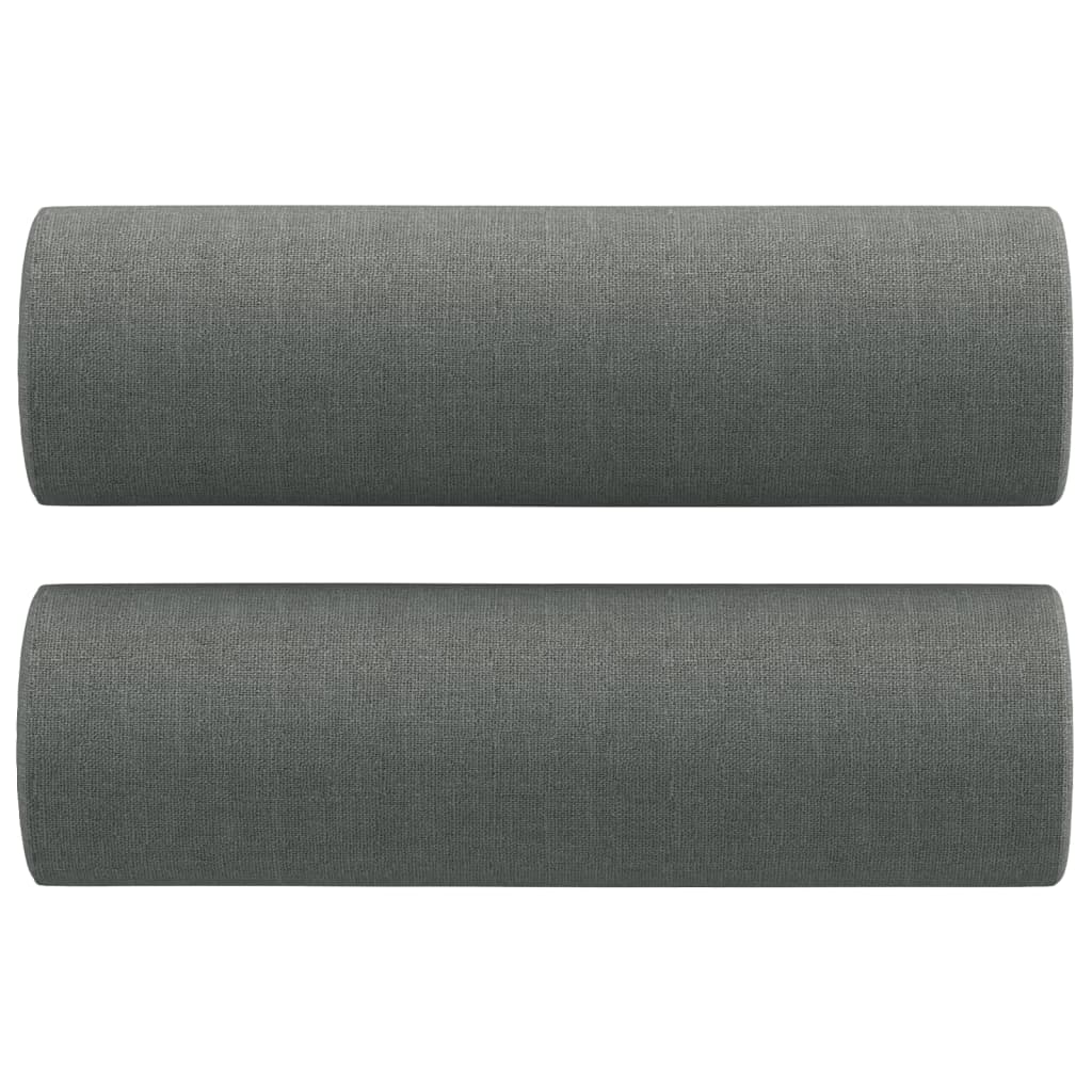 3-seater sofa with decorative cushions dark grey 180 cm fabric