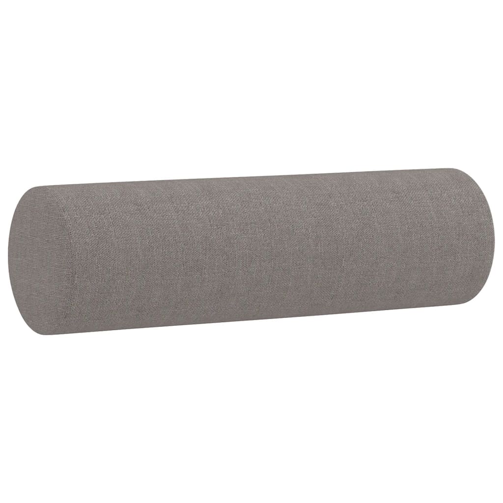 3-seater sofa with decorative cushions taupe 180 cm fabric