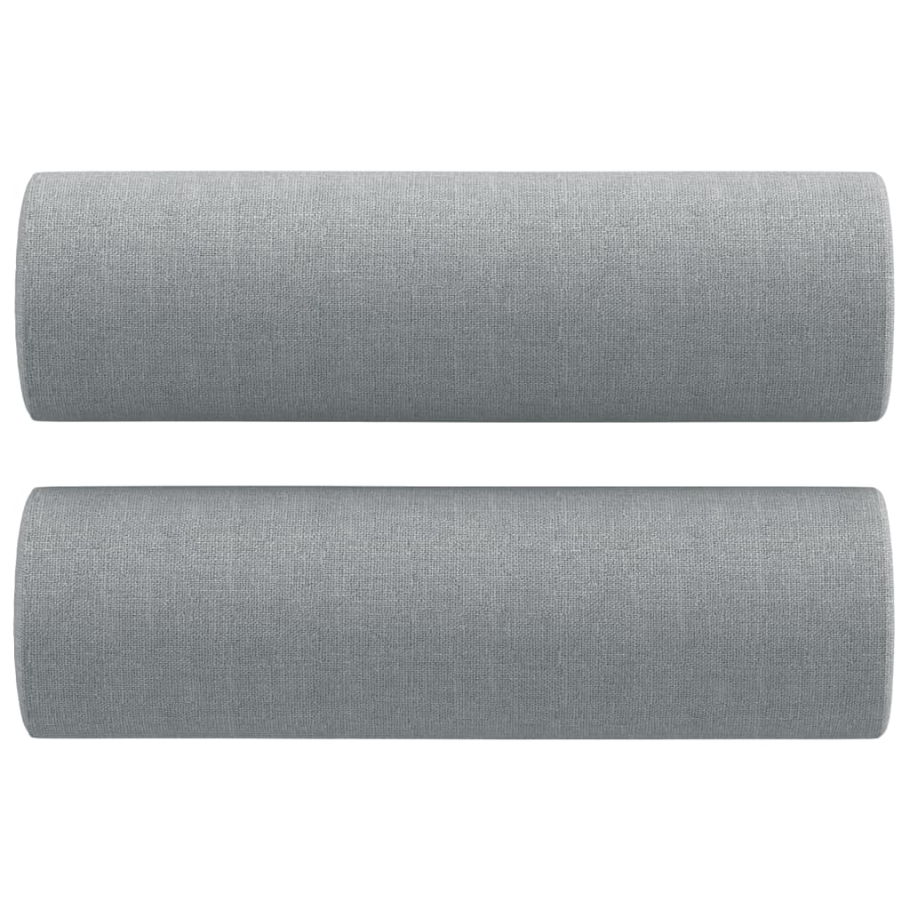 2-seater sofa with decorative cushions light grey 120 cm fabric