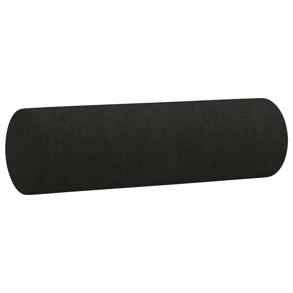 2-seater sofa with decorative cushions, black 120 cm fabric