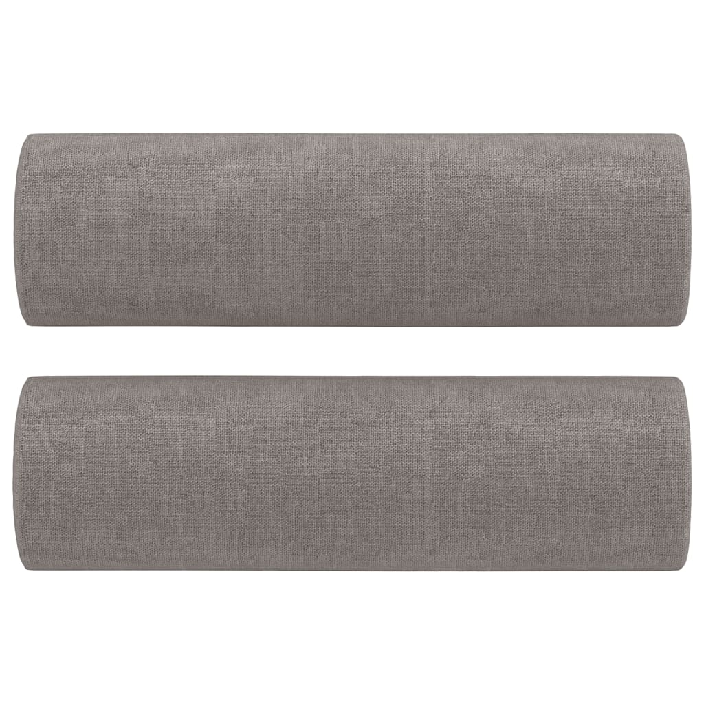 2-seater sofa with decorative cushions taupe 120 cm fabric