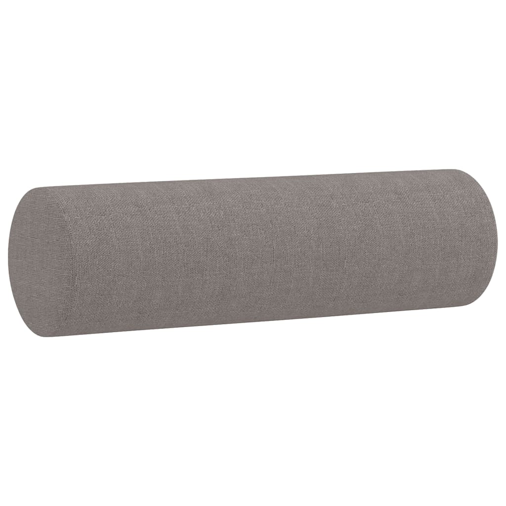 2-seater sofa with decorative cushions taupe 120 cm fabric