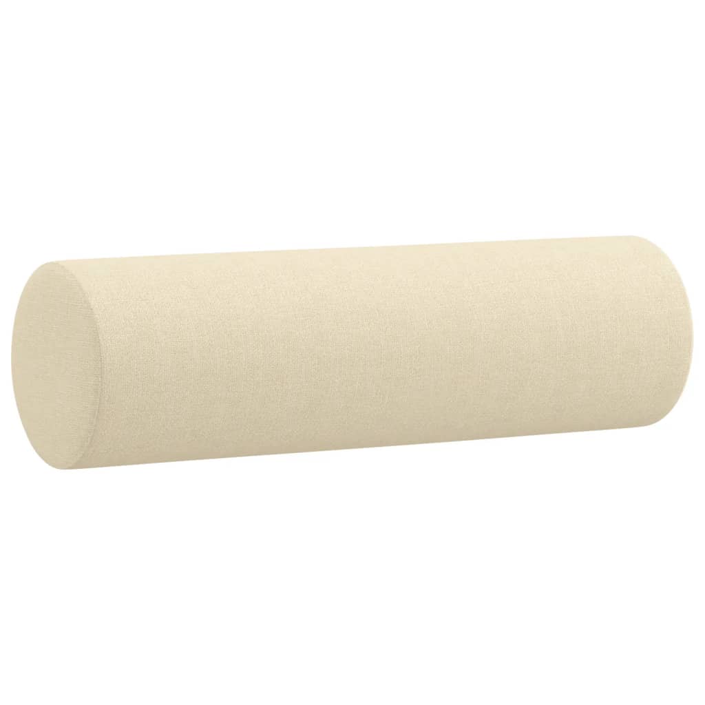 2-seater sofa with decorative cushions cream 140 cm fabric
