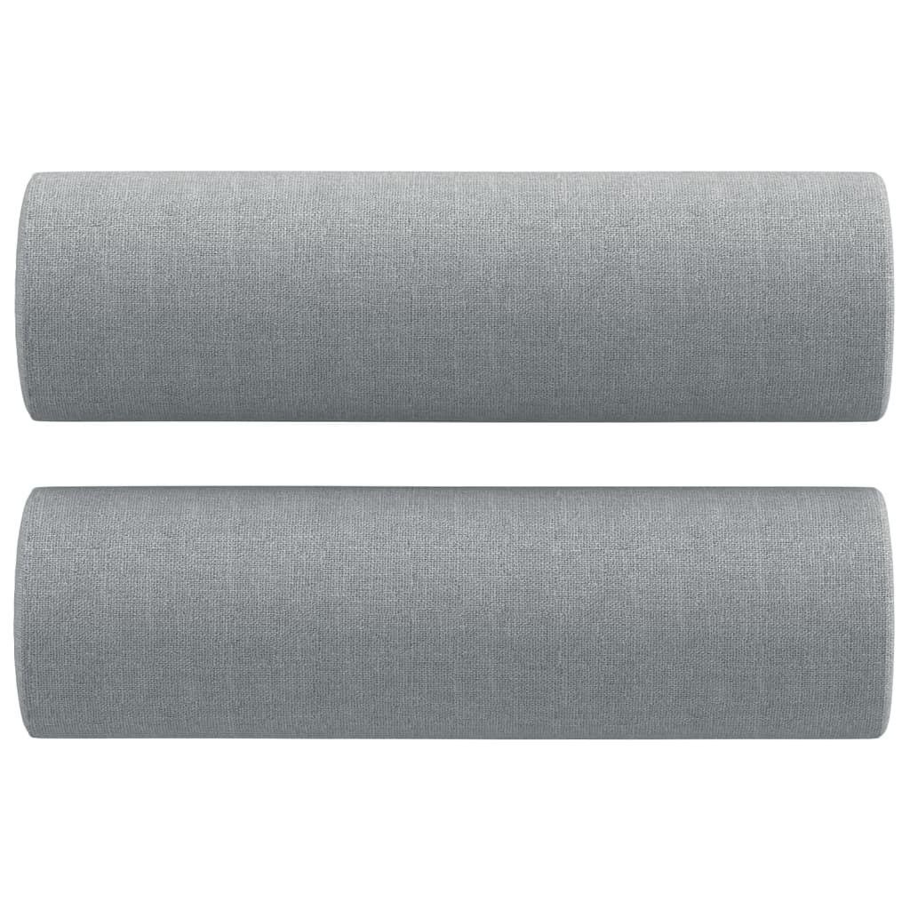 2-seater sofa with decorative cushions light grey 120 cm fabric