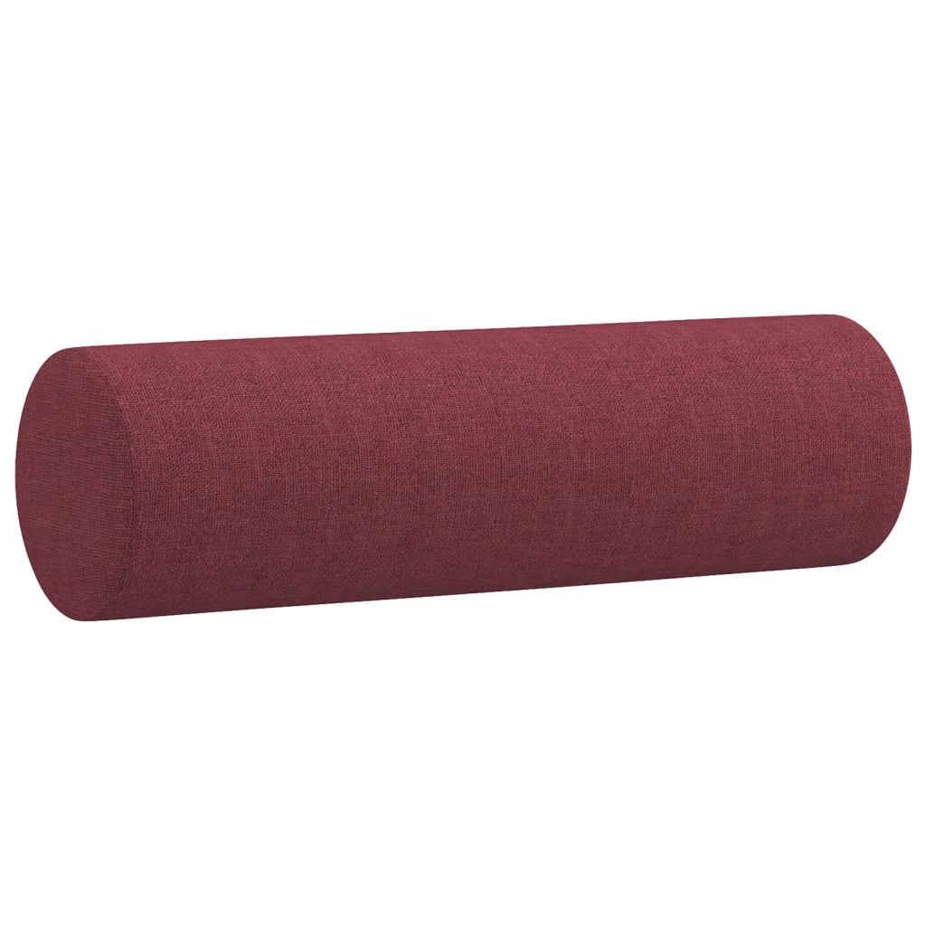 Canapé 2 places avec coussins décoratifs en tissu rouge vin 120 cm