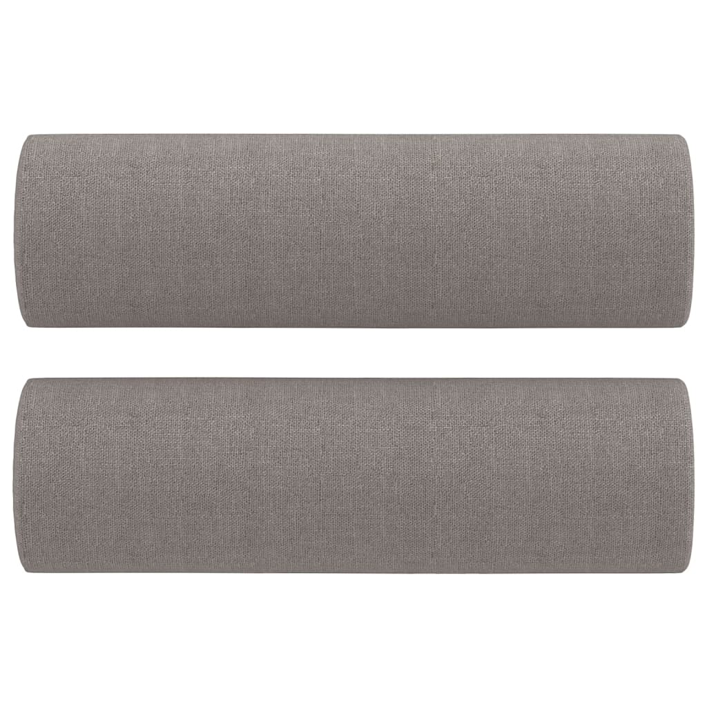 2-seater sofa with decorative cushions taupe 120 cm fabric