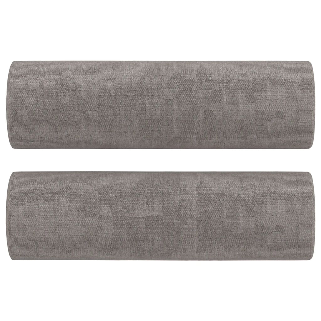 3-seater sofa with decorative cushions taupe 180 cm fabric