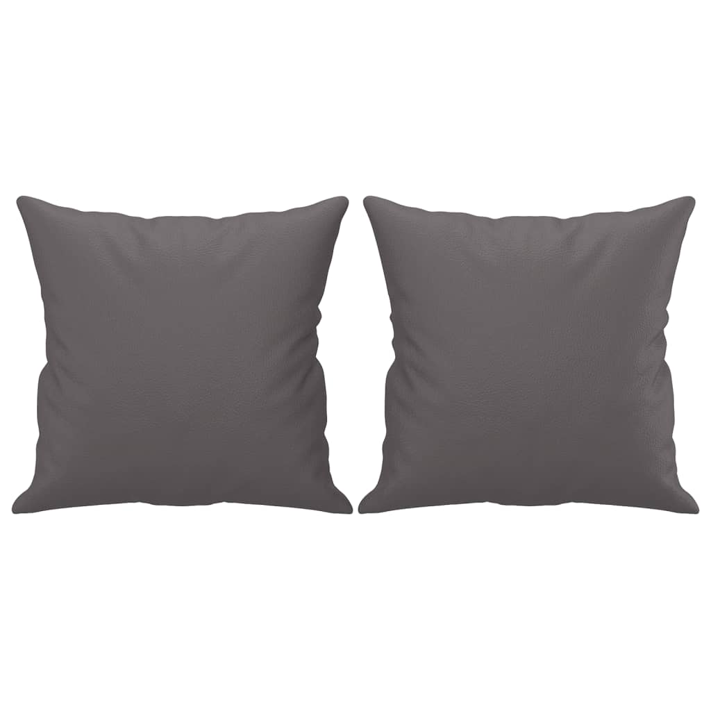 2-Sitzer-Sofa mit Zierkissen Grau 140 cm Kunstleder