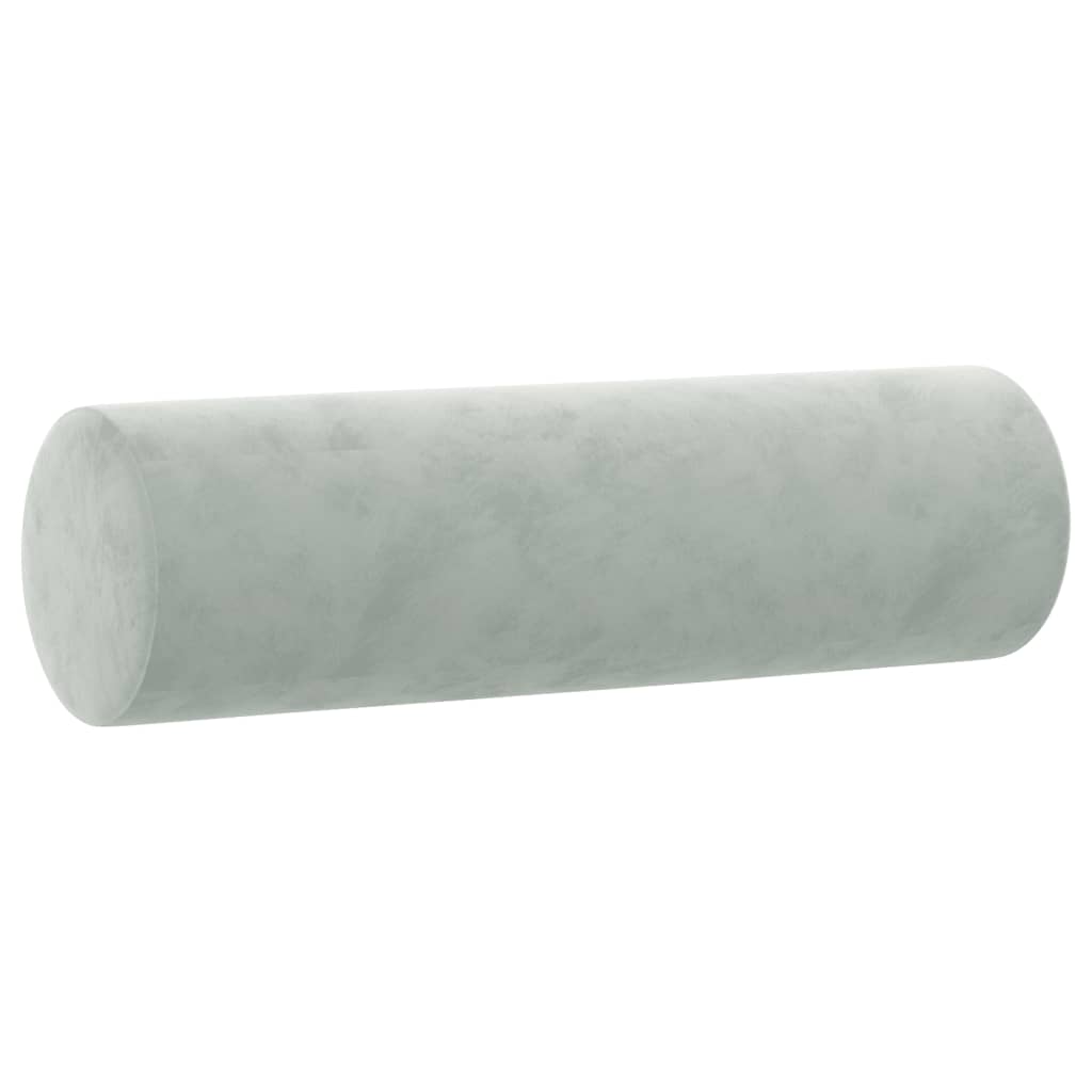 2-seater sofa with decorative cushions light grey 120 cm velvet