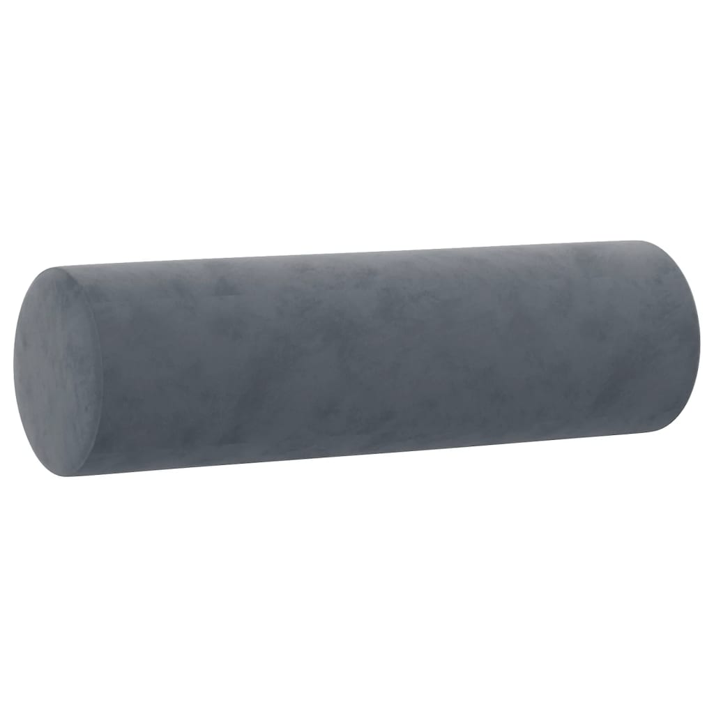 2-seater sofa with decorative cushions dark grey 120 cm velvet
