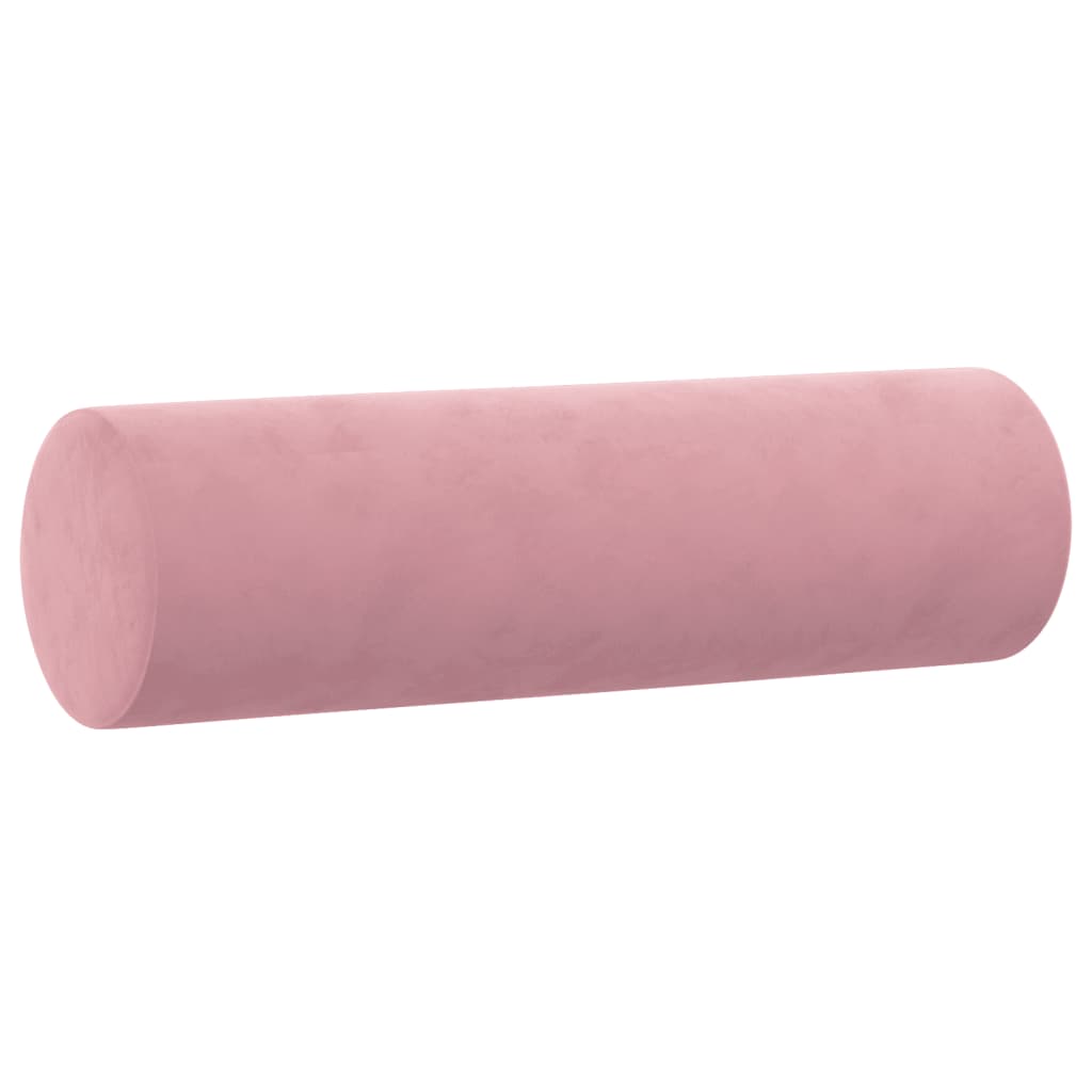 2-seater sofa with decorative cushions pink 120 cm velvet