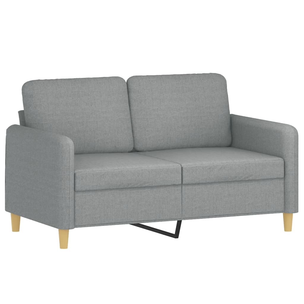 2-seater sofa with decorative cushions light grey 120 cm fabric