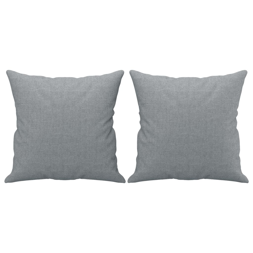 2-seater sofa with decorative cushions light grey 120 cm fabric
