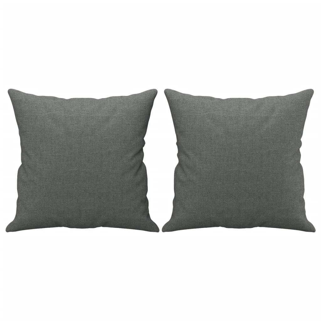 2-seater sofa with decorative cushions dark grey 140 cm fabric