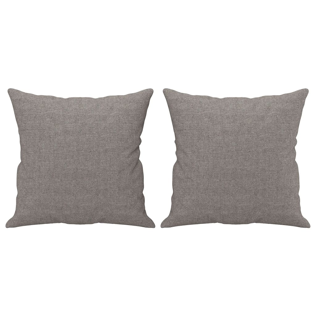 2-seater sofa with decorative cushions taupe 140 cm fabric