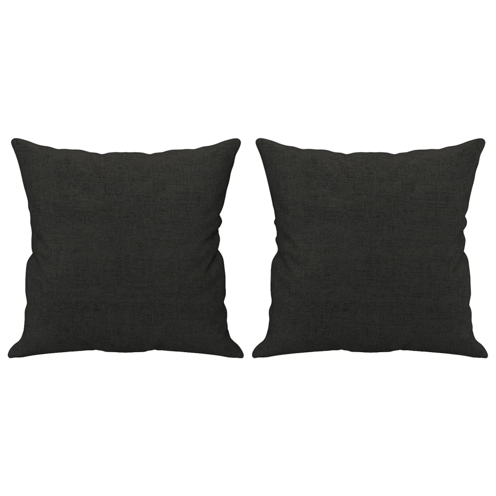 3-seater sofa with decorative cushions, black, 180 cm fabric