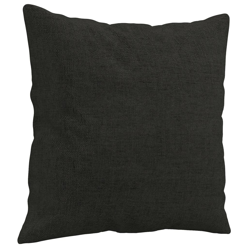 3-seater sofa with decorative cushions, black, 180 cm fabric