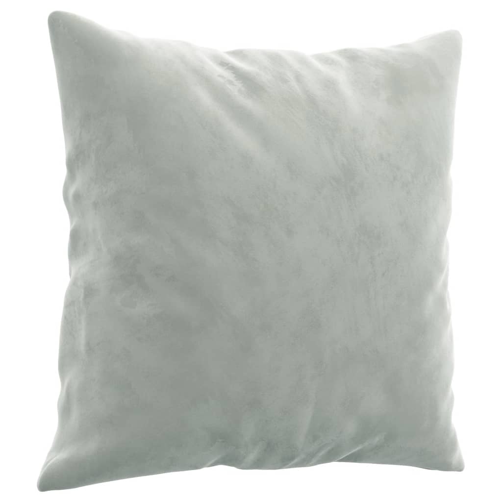 2-seater sofa with decorative cushions light grey 120 cm velvet