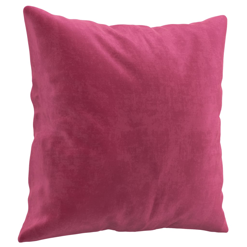 2-seater sofa with decorative cushions wine red 120 cm velvet