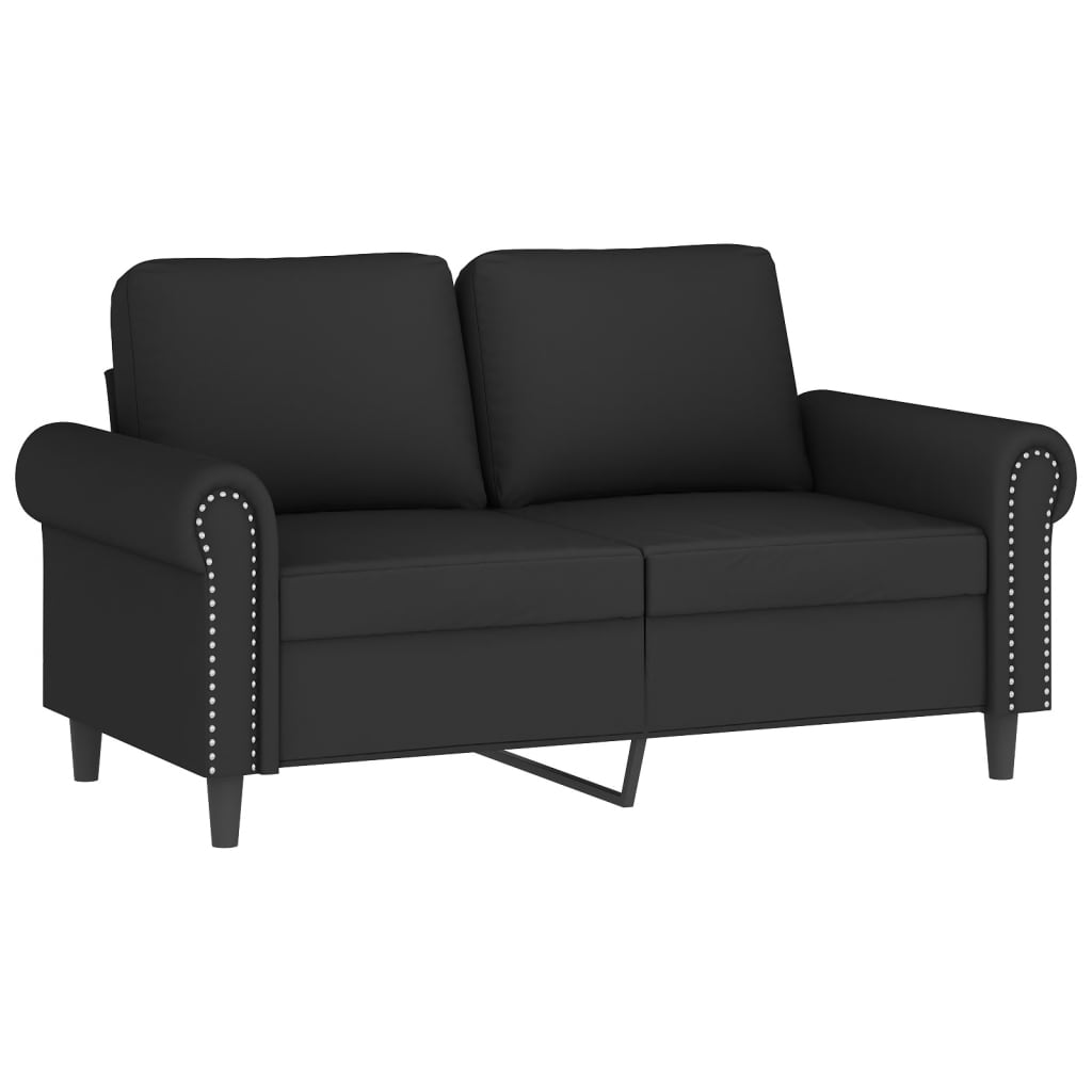 2-seater sofa with decorative cushions black 120 cm velvet