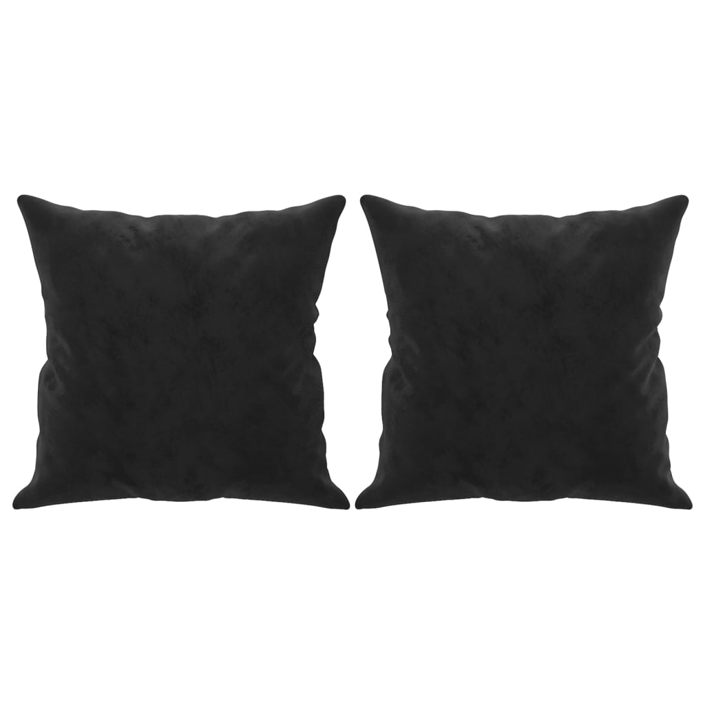 2-seater sofa with decorative cushions black 120 cm velvet