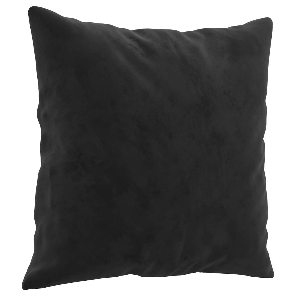 2-seater sofa with decorative cushions black 120 cm velvet