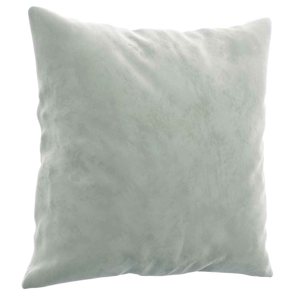 3-seater sofa with decorative cushions light grey 180 cm velvet