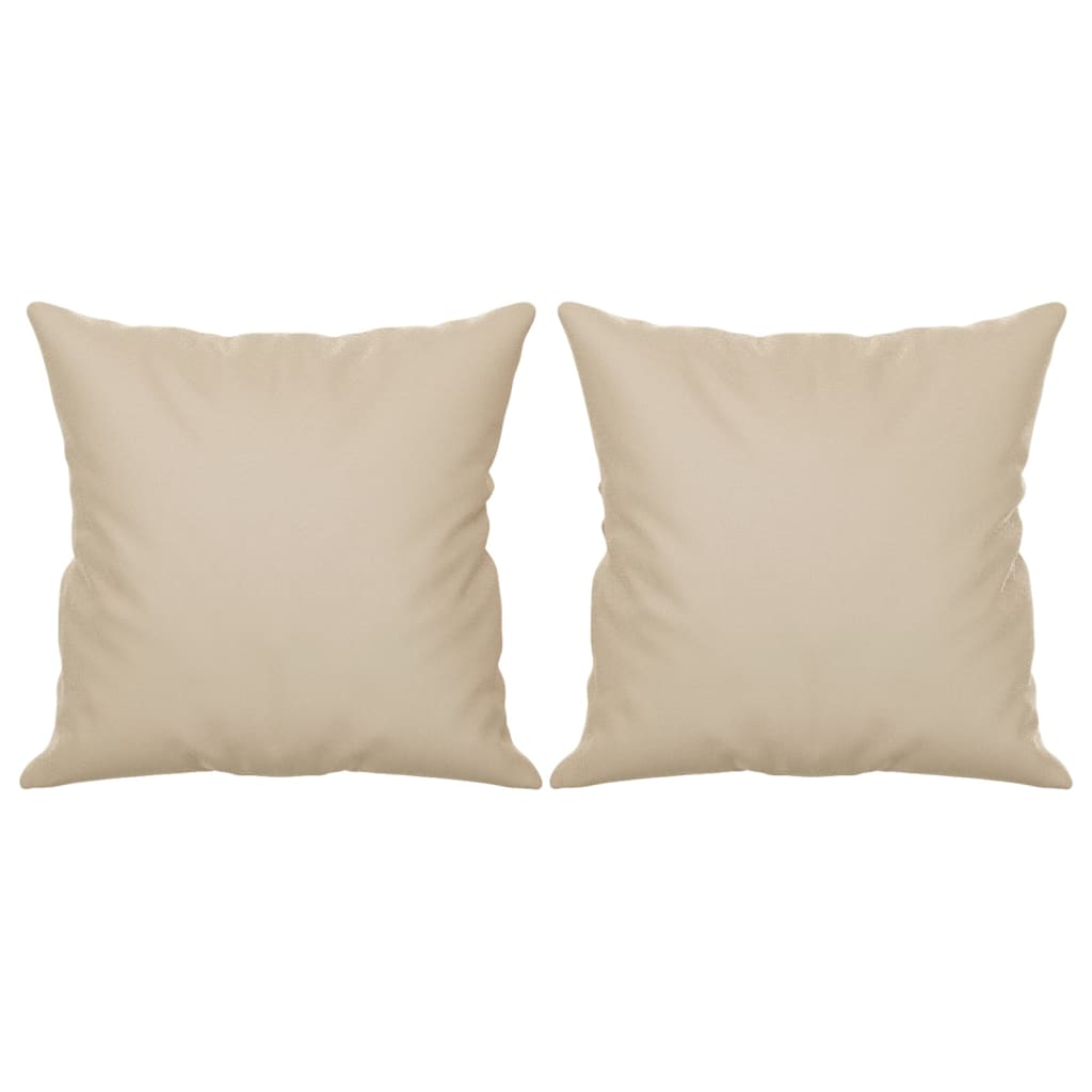 2-seater sofa with cushions cream 120 cm microfiber fabric