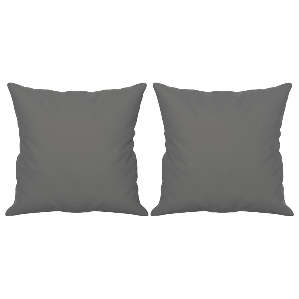 2-seater sofa with cushions dark grey 140 cm microfiber fabric