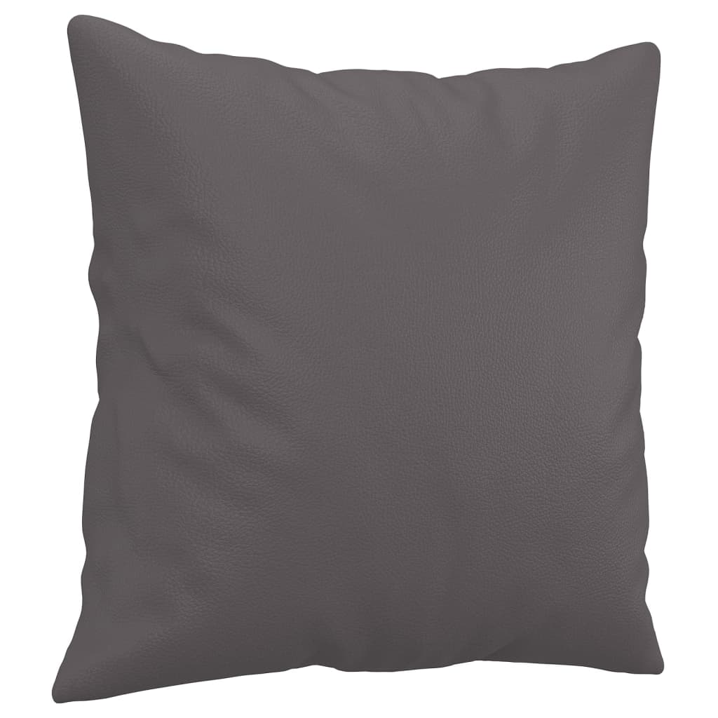 Canapé 2 places avec coussins décoratifs gris 140 cm simili cuir