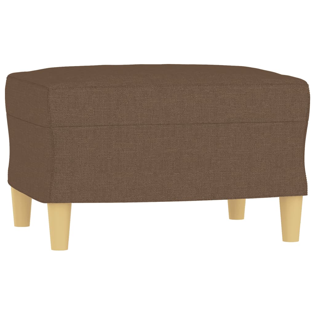 Fauteuil avec tabouret en tissu marron 60 cm