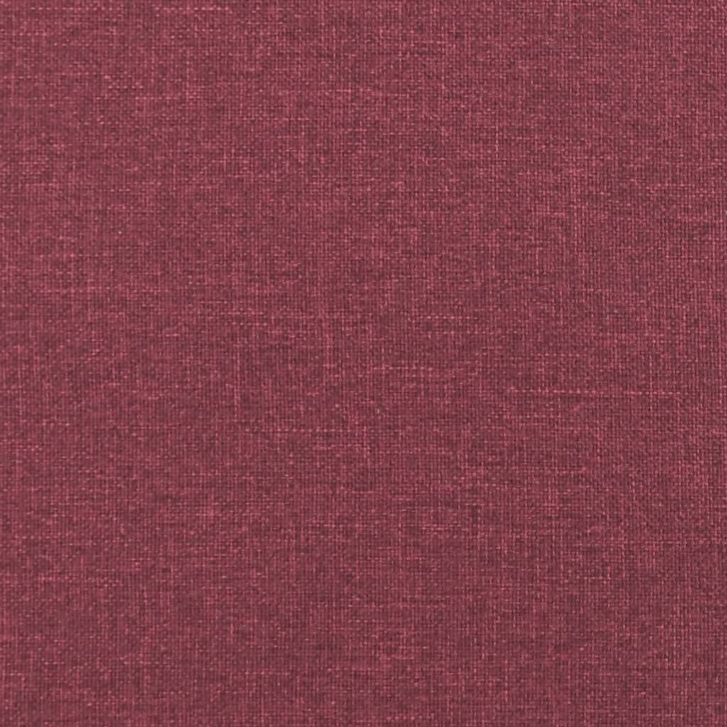 3-Sitzer-Sofa mit Hocker Weinrot 180 cm Stoff