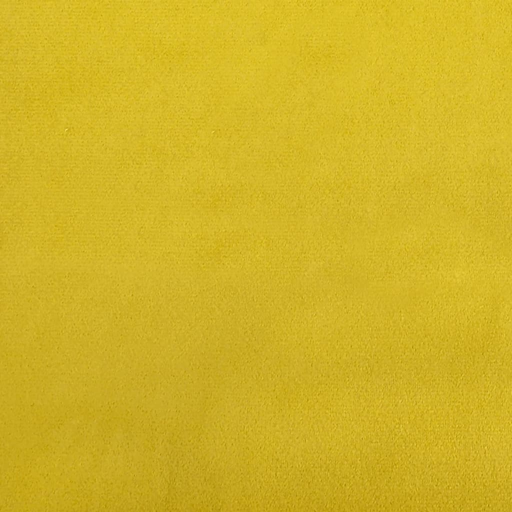 Canapé 3 places avec repose-pieds en velours jaune 180 cm