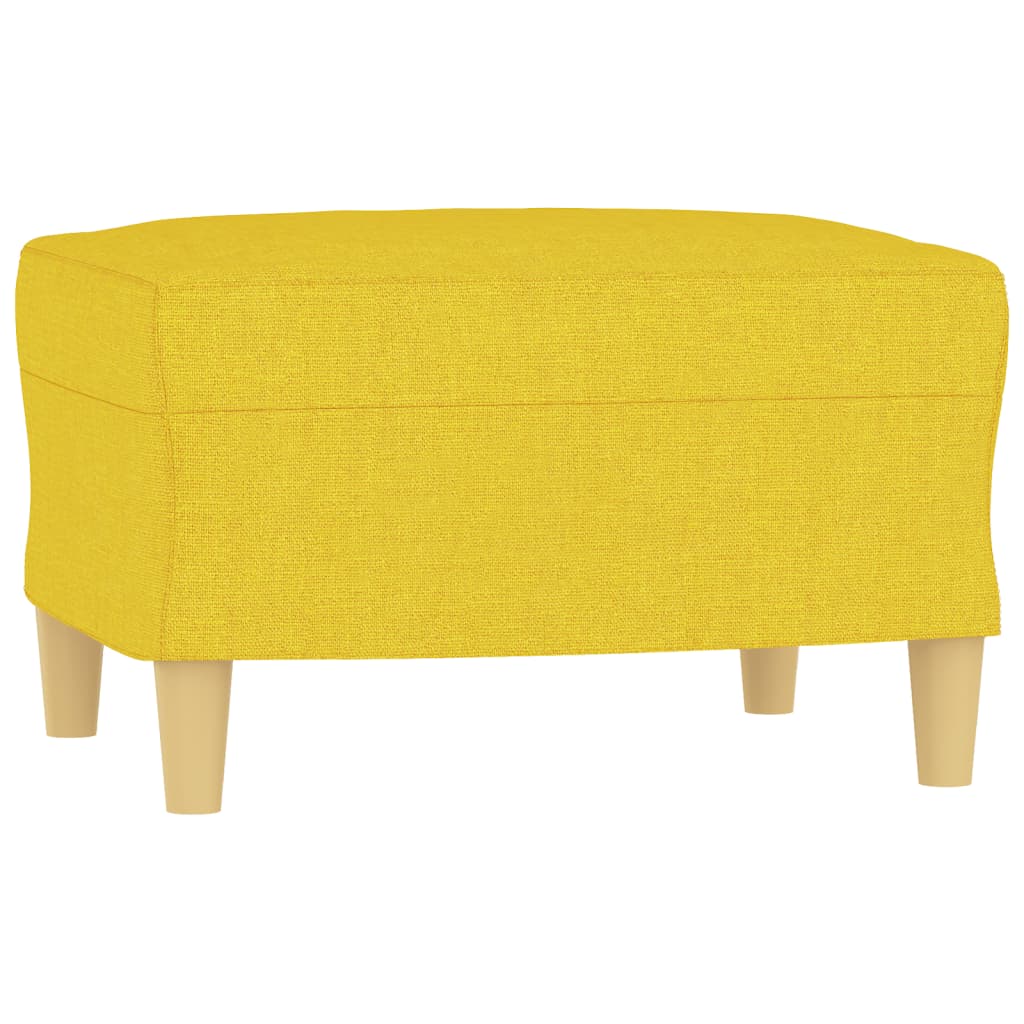 3-seater sofa with footstool light yellow 180 cm fabric