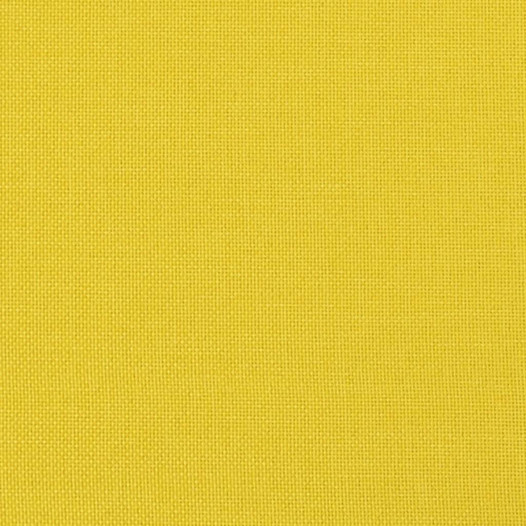 3-seater sofa with footstool light yellow 180 cm fabric