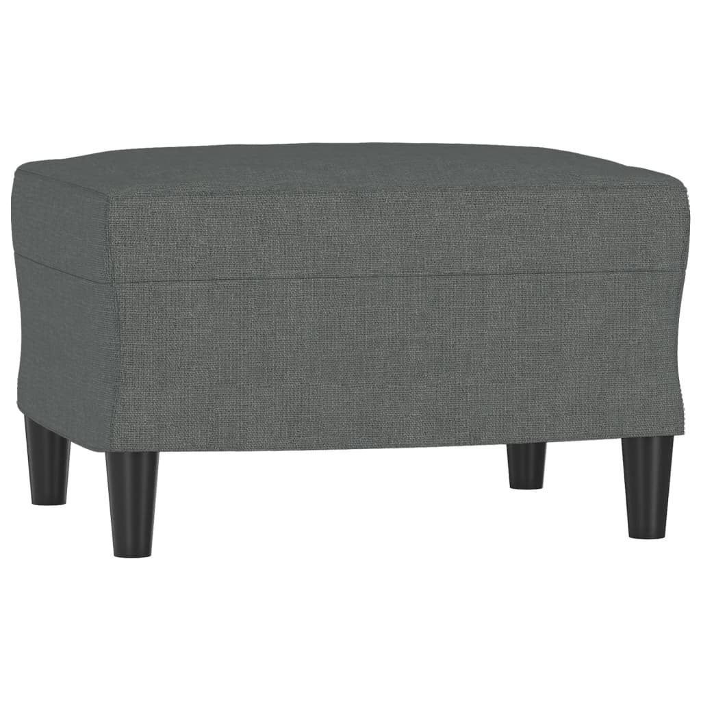 Fauteuil avec tabouret en tissu gris foncé 60 cm