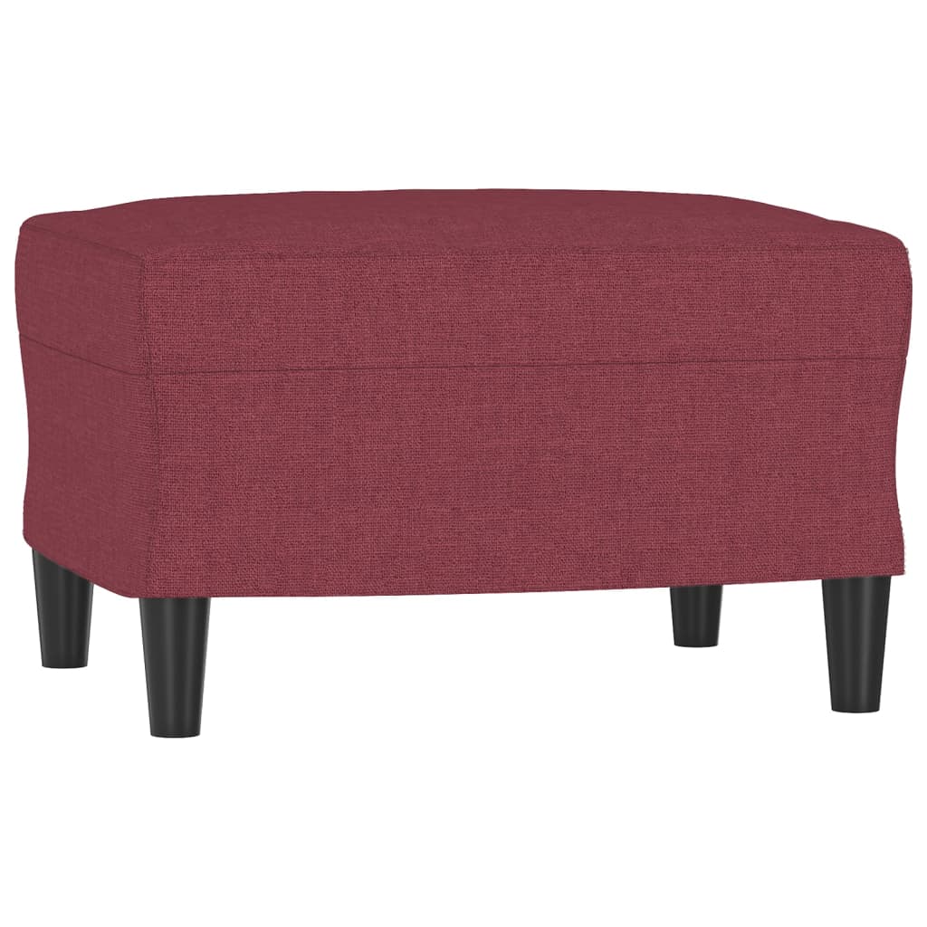 Canapé 3 places avec repose-pieds en tissu rouge vin 180 cm