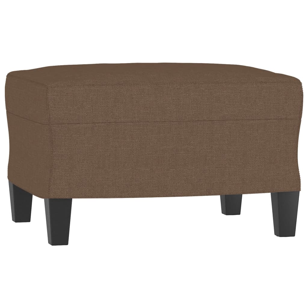 Fauteuil avec tabouret en tissu marron 60 cm
