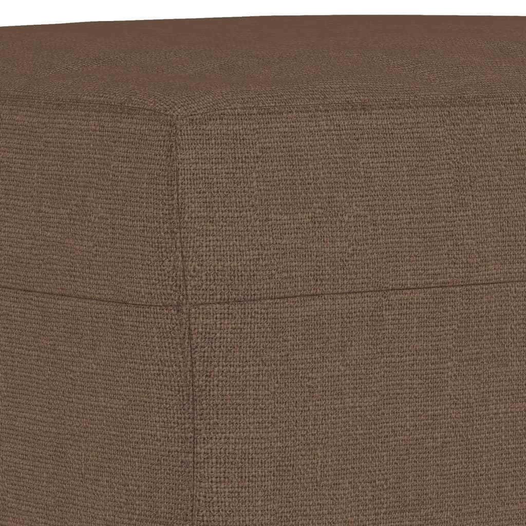 Fauteuil avec tabouret en tissu marron 60 cm