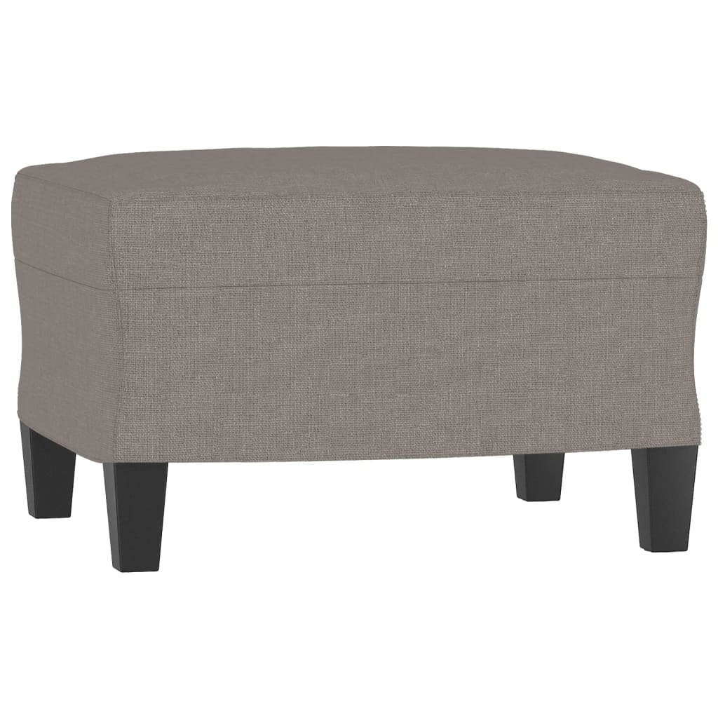 Fauteuil avec tabouret en tissu taupe 60 cm