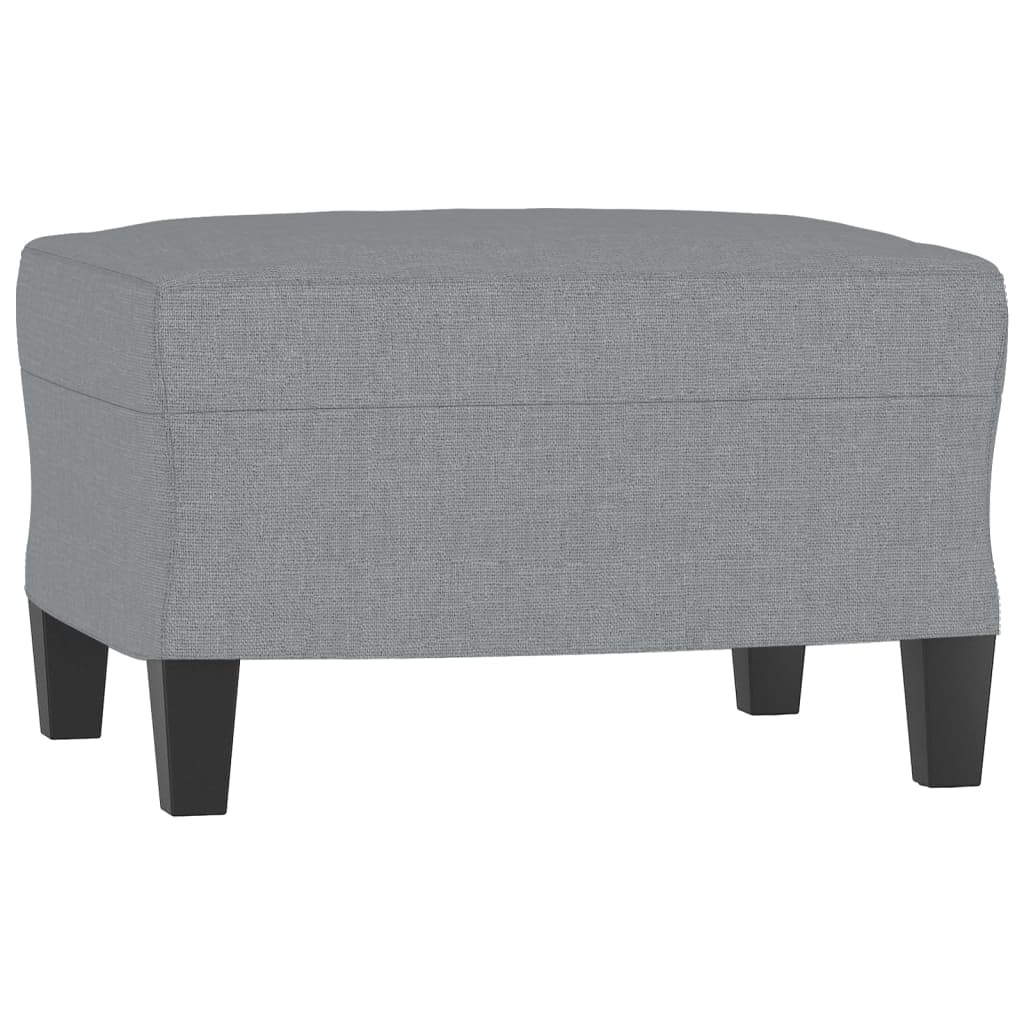 3-seater sofa with footstool light grey 180 cm fabric