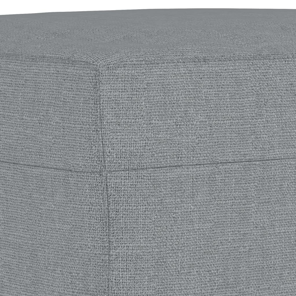 3-seater sofa with footstool light grey 180 cm fabric