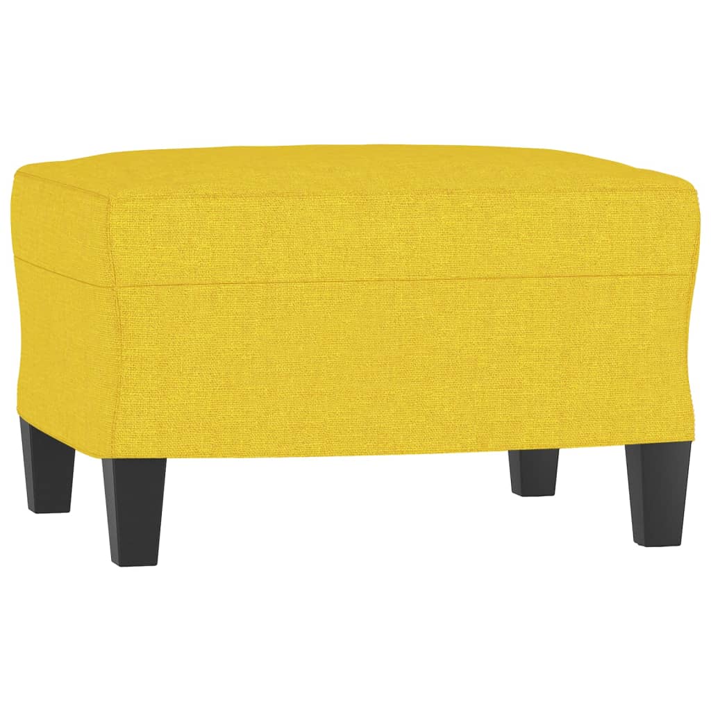 3-seater sofa with footstool light yellow 180 cm fabric