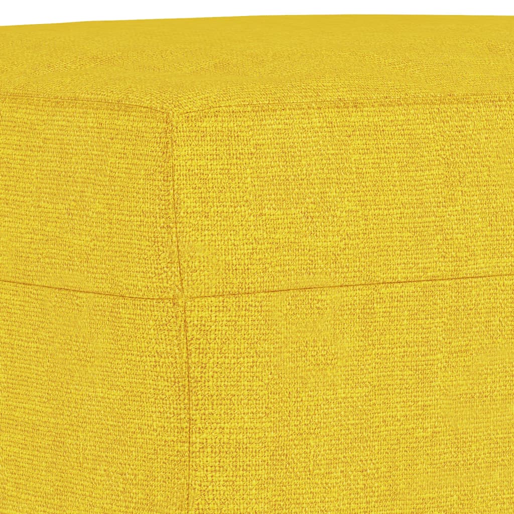 3-seater sofa with footstool light yellow 180 cm fabric