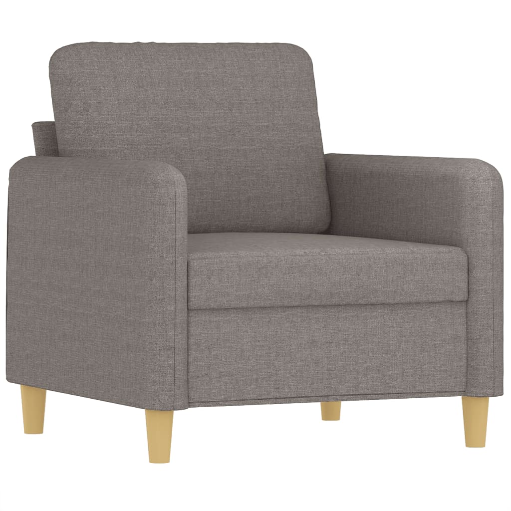 Fauteuil avec tabouret en tissu taupe 60 cm