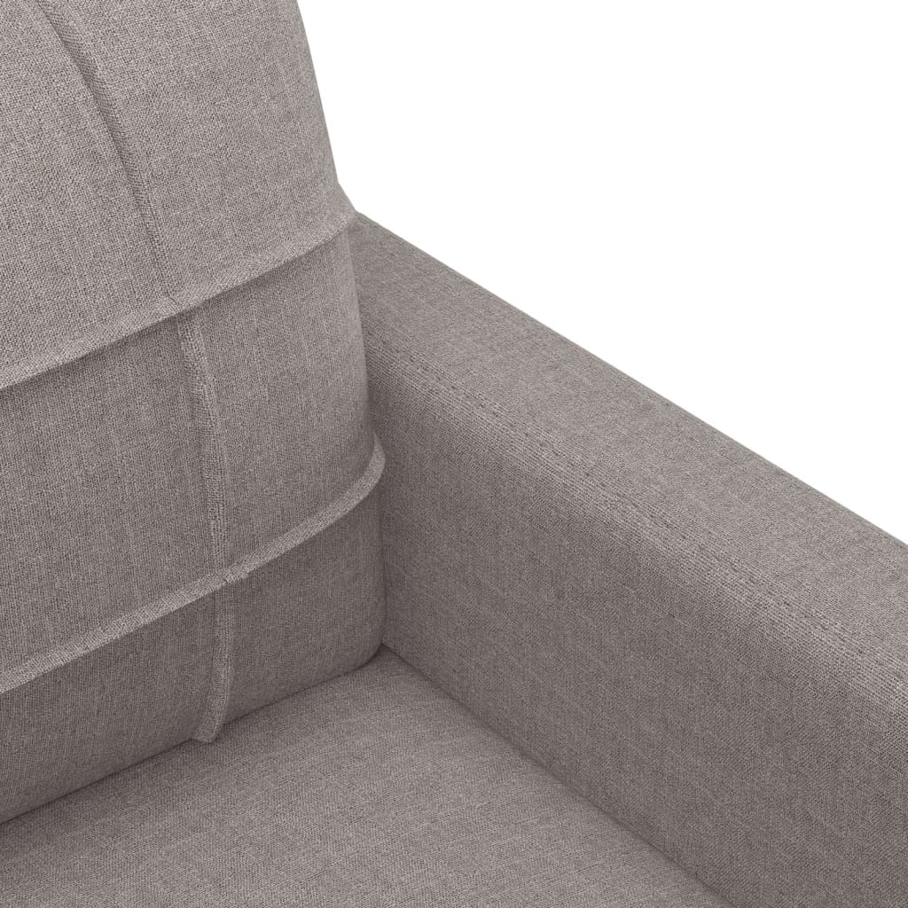 3-piece sofa set with cushions in taupe fabric