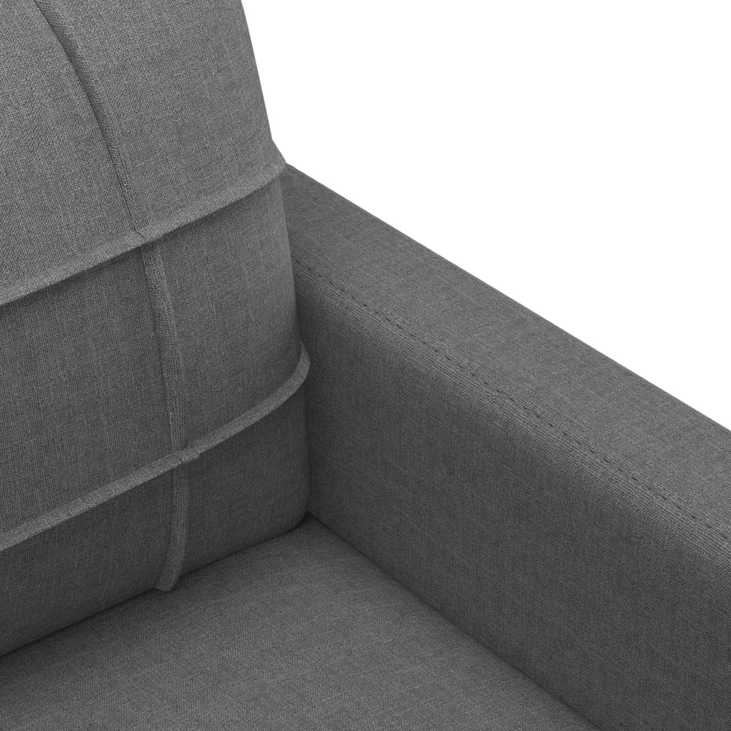 4-piece sofa set with cushions in dark grey fabric