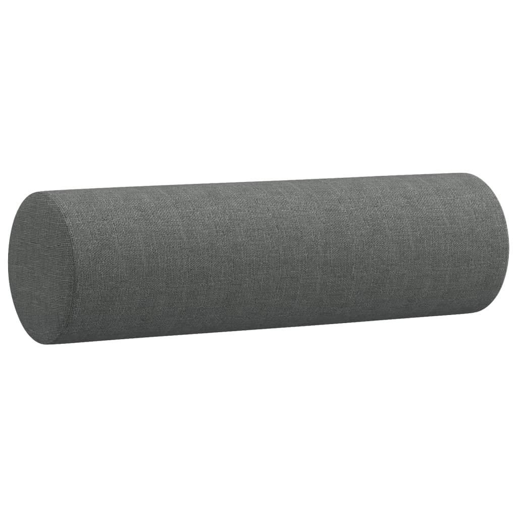 3-piece sofa set with cushions in dark grey fabric