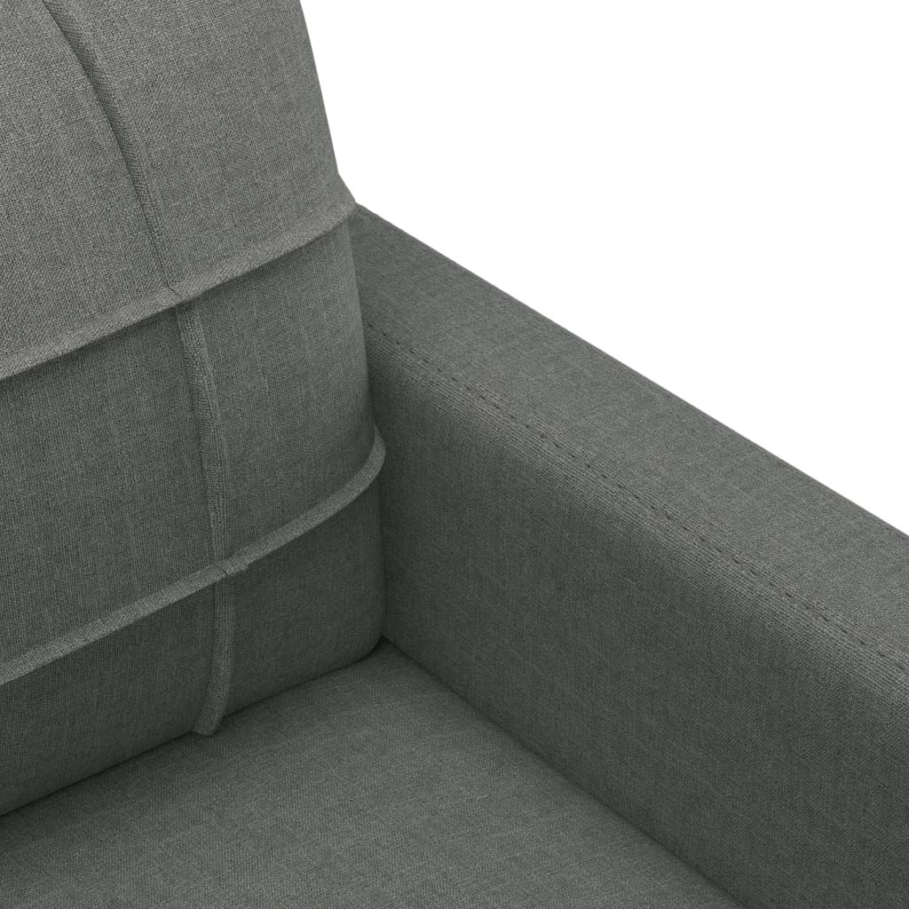 4-piece sofa set with cushions in dark grey fabric