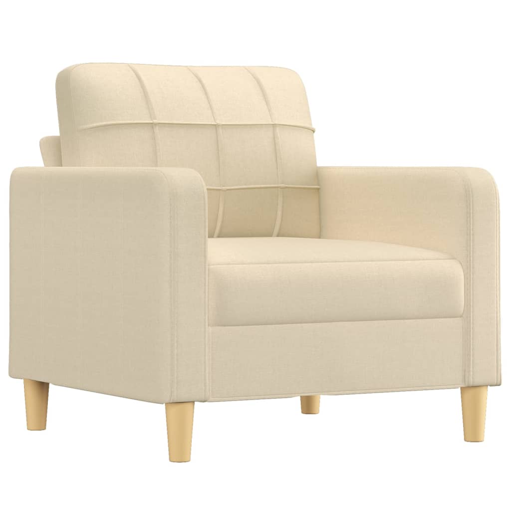 4-piece sofa set with cushions in cream fabric